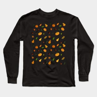 Cute orange autumn/Fall pattern Long Sleeve T-Shirt